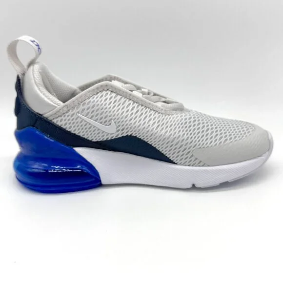 Nike Youth Air Max 270 PS Vast Grey White Royal Blue Sz 1Y NEW
